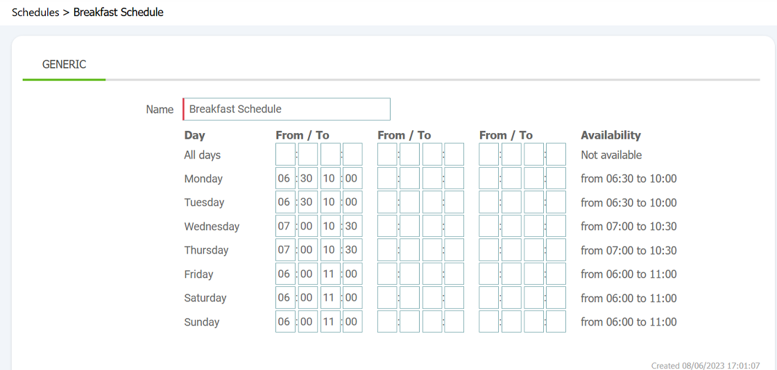 schedule